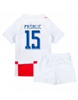 Chorvatsko Mario Pasalic #15 Domácí dres pro děti ME 2024 Krátký Rukáv (+ trenýrky)